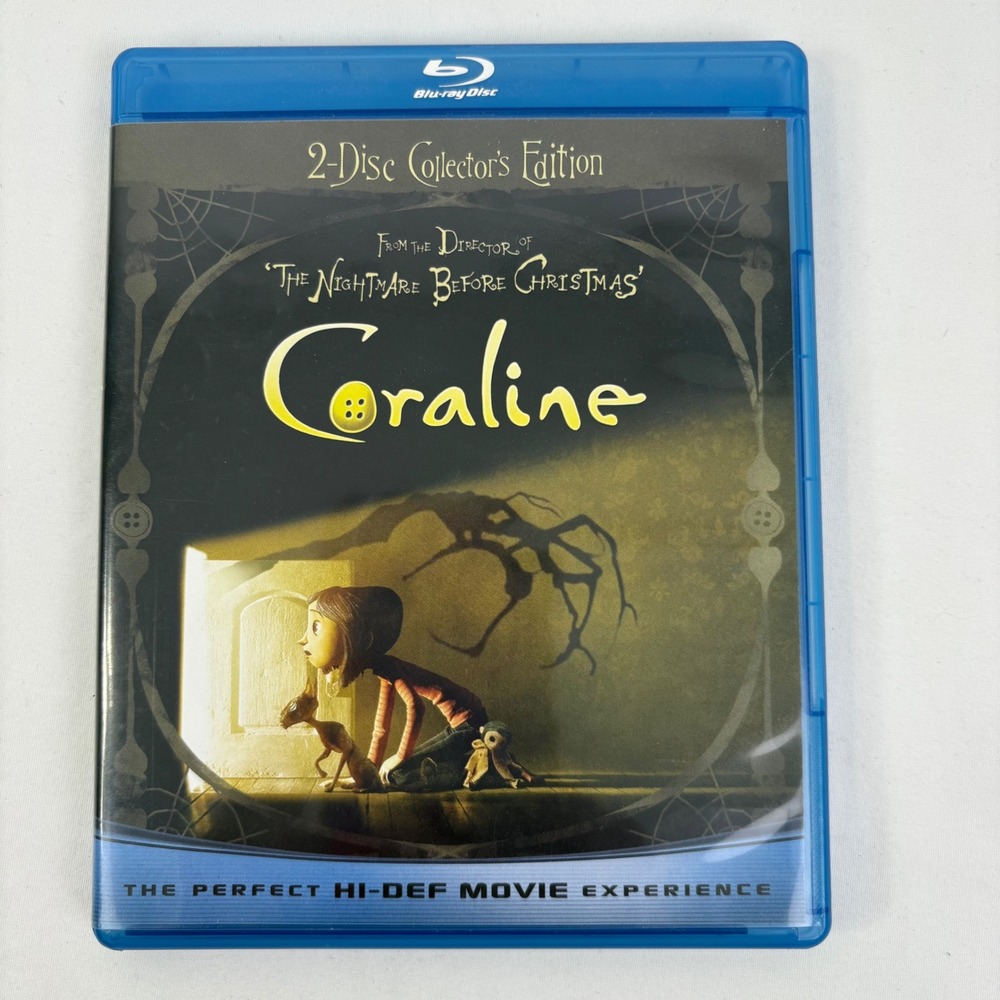 Coraline 2-Disc Collector's Edition Blu-ray DVD 3D Glasses Henry Selick